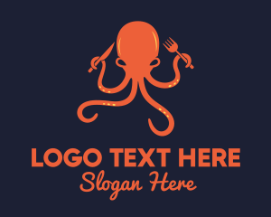 Restaurant - Orange Octopus Restaurant logo design