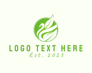 Park Animal - Elegant Leaf Duck Swan logo design