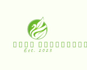 Elegant Leaf Duck Swan logo design