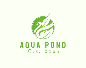 Pond - Elegant Leaf Duck Swan logo design