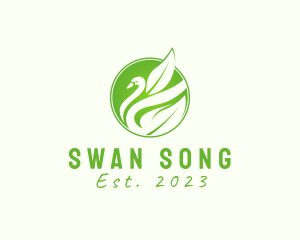 Swan - Elegant Leaf Duck Swan logo design