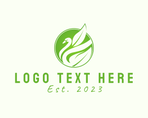 Environment - Elegant Leaf Duck Swan logo design