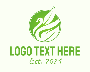 Duck - Green Leaf Duck logo design
