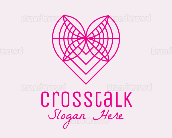 Minimalist Pink Butterfly Heart Logo