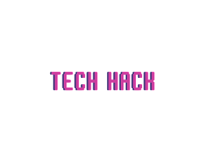 Business Tech Glitch logo design