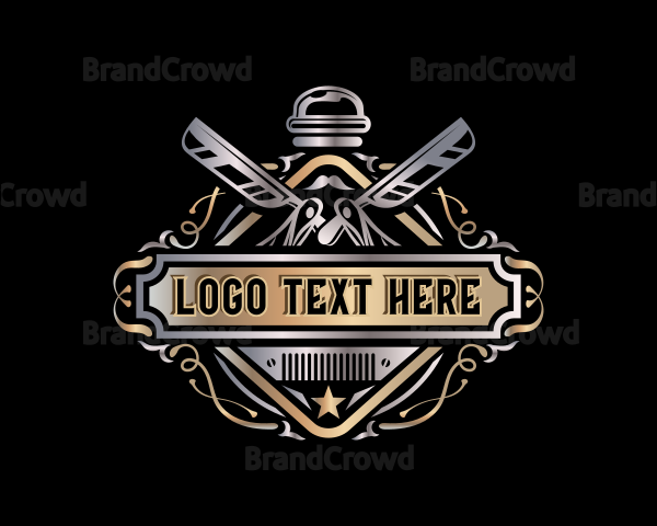 Premium Barber Salon Logo