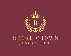 Luxury Crown Wreath Royalty logo design