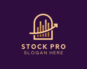 Stock - Arrow Chart Statistics logo design