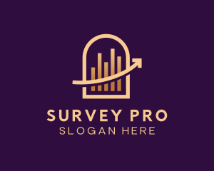 Survey - Arrow Chart Statistics logo design