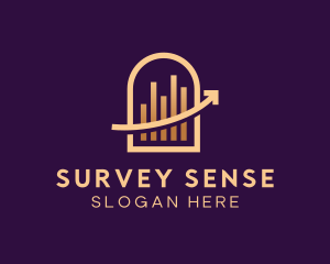Survey - Arrow Chart Statistics logo design