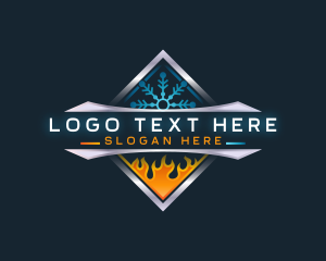Emblem - Heating Cooling Ventilation logo design