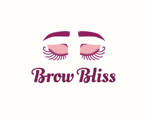 Curly Eyelash Brows logo design