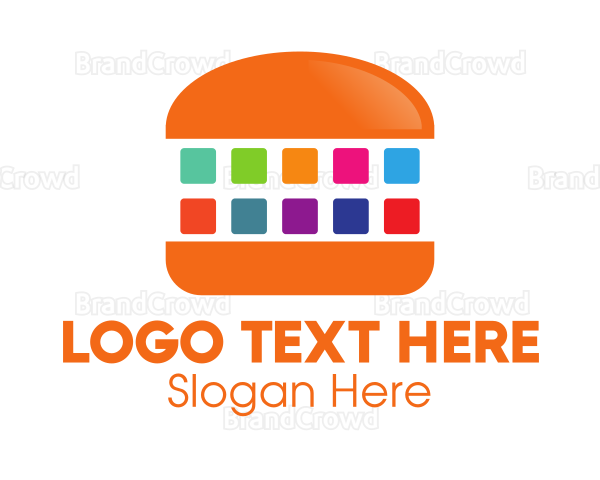 Colorful Digital Burger Logo
