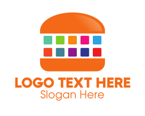 Application - Colorful Digital Burger logo design