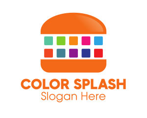 Colorful Digital Burger logo design