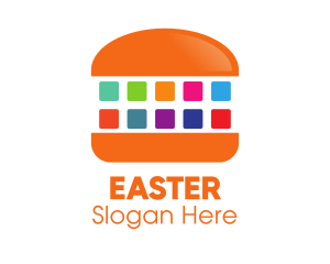 Hamburger - Colorful Digital Burger logo design