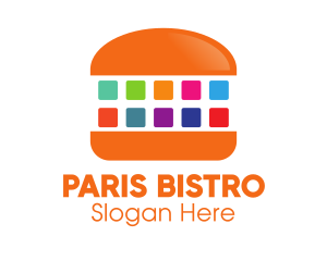 Colorful Digital Burger logo design