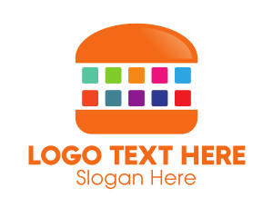 Restaurant - Colorful Digital Burger logo design