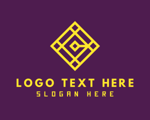 Yellow - Geometric Tile Letter C logo design