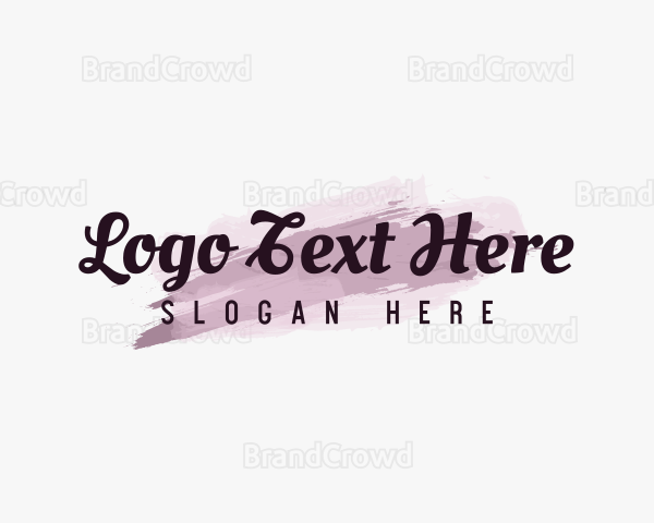 Watercolour Cursive Wordmark Logo