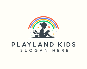 Rainbow Child Storyteller logo design