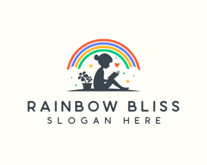 Rainbow Child Storyteller logo design