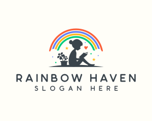 Rainbow Child Storyteller logo design