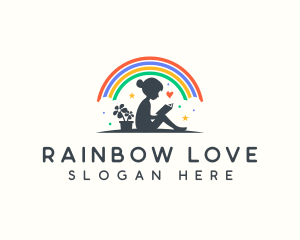 Rainbow Child Storyteller logo design