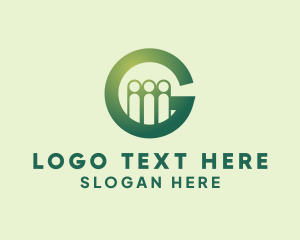 Green - People Manpower Letter G logo design