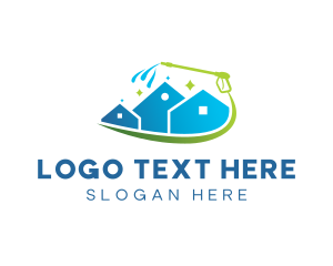 Clean - Clean House Pressure Washer logo design