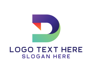 Alphabet - Geometric Tech D logo design