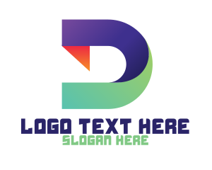 Printing Press - Geometric Tech D logo design