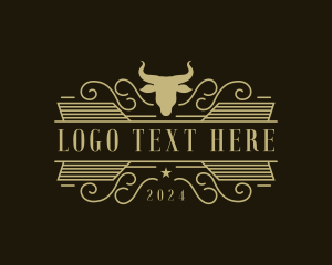 Oxen - Western Ox Bull logo design