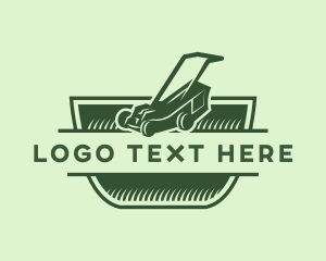 Lawn Care - Lawn Mower Gardener logo design