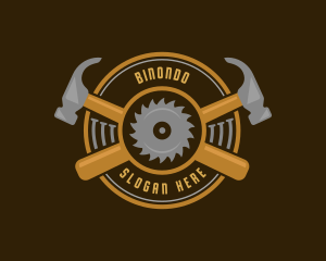 Refurbish - Carpentry Hammer Sawmill logo design