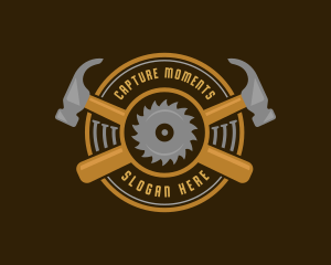 Refurbish - Carpentry Hammer Sawmill logo design