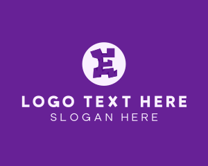 Sl - Violet Letter E logo design
