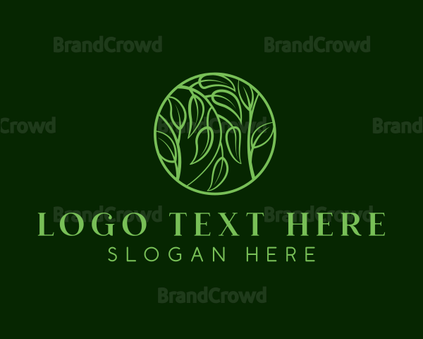 Leafy Herbs Wreath Logo