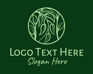 Natural Products - Leafy Herbs Circle logo design