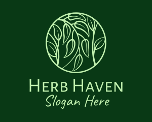 Herbs - Leafy Herbs Circle logo design