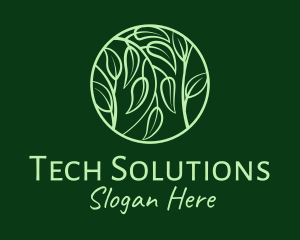 Organic Products - Leafy Herbs Circle logo design