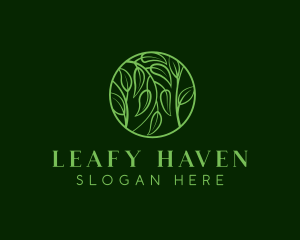 Leafy Herbs Wreath  logo design