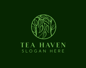 Leafy Herbs Wreath  logo design