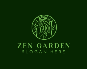 Leafy Herbs Wreath  logo design