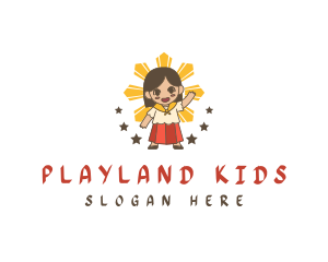 Cute Filipino Girl Cartoon logo design