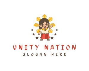 Cute Filipino Girl Cartoon logo design