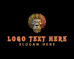 Lion - Wild Lion Fang logo design