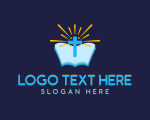 Holy - Modern Bible Cross logo design