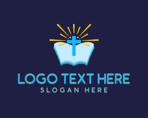 Book - Modern Bible Cross logo design