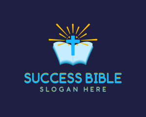 Bible - Modern Bible Cross logo design